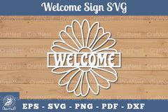 Flower Welcome Sign Papercut SVG Bundle - CraftNest - Digital Crafting and Art