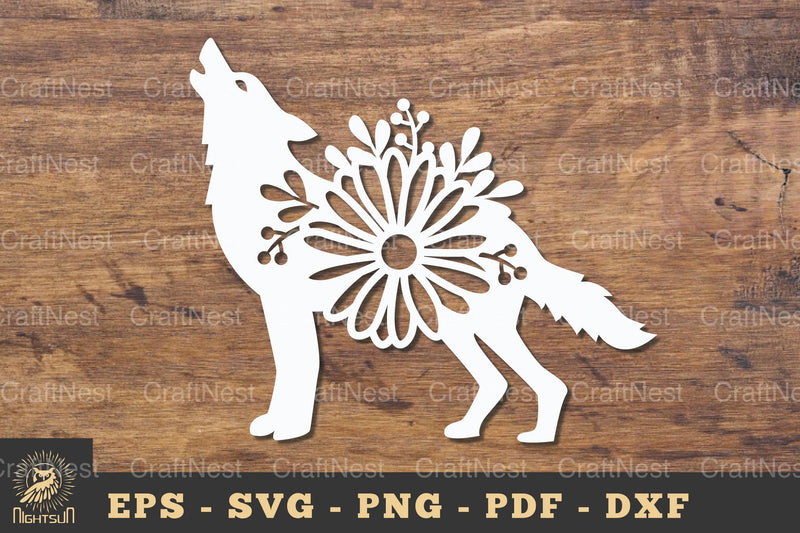 Flower Wolf Papercut SVG Bundle - CraftNest - Digital Crafting and Art
