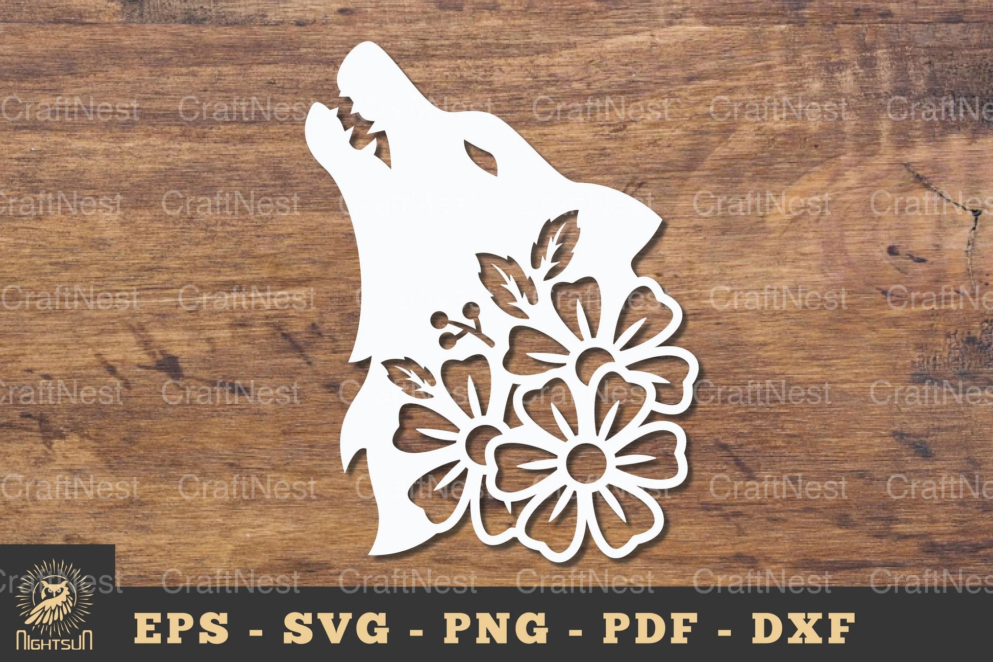 Flower Wolf Papercut SVG Bundle - CraftNest - Digital Crafting and Art