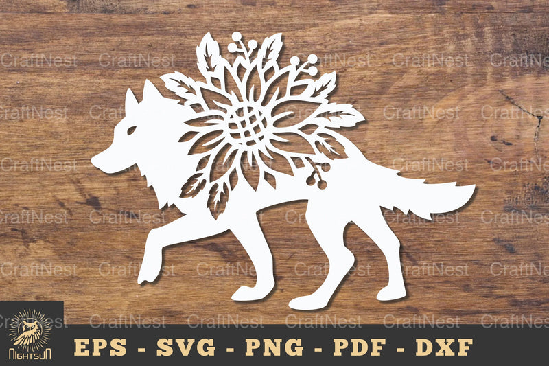 Flower Wolf Papercut SVG Bundle - CraftNest - Digital Crafting and Art