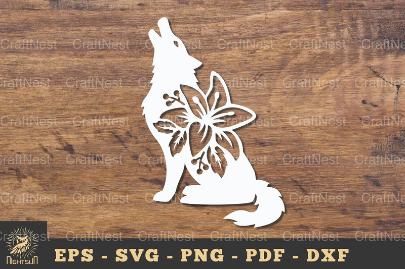 Flower Wolf Papercut SVG Bundle - CraftNest - Digital Crafting and Art