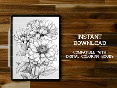 Flower Asters Coloring Books - CraftNest