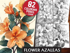 Flower Azaleas Coloring Books - CraftNest