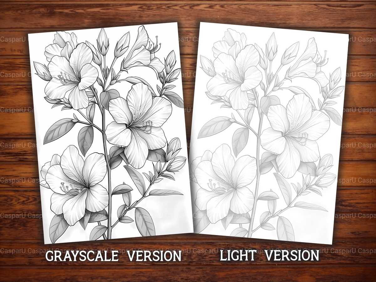 Flower Azaleas Coloring Books - CraftNest