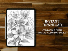 Flower Azaleas Coloring Books - CraftNest