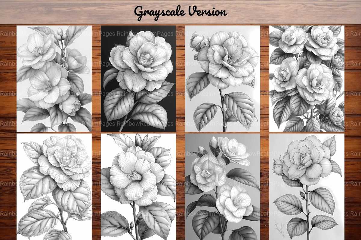 Flower Camellias Coloring Books - CraftNest