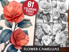 Flower Camellias Coloring Books - CraftNest