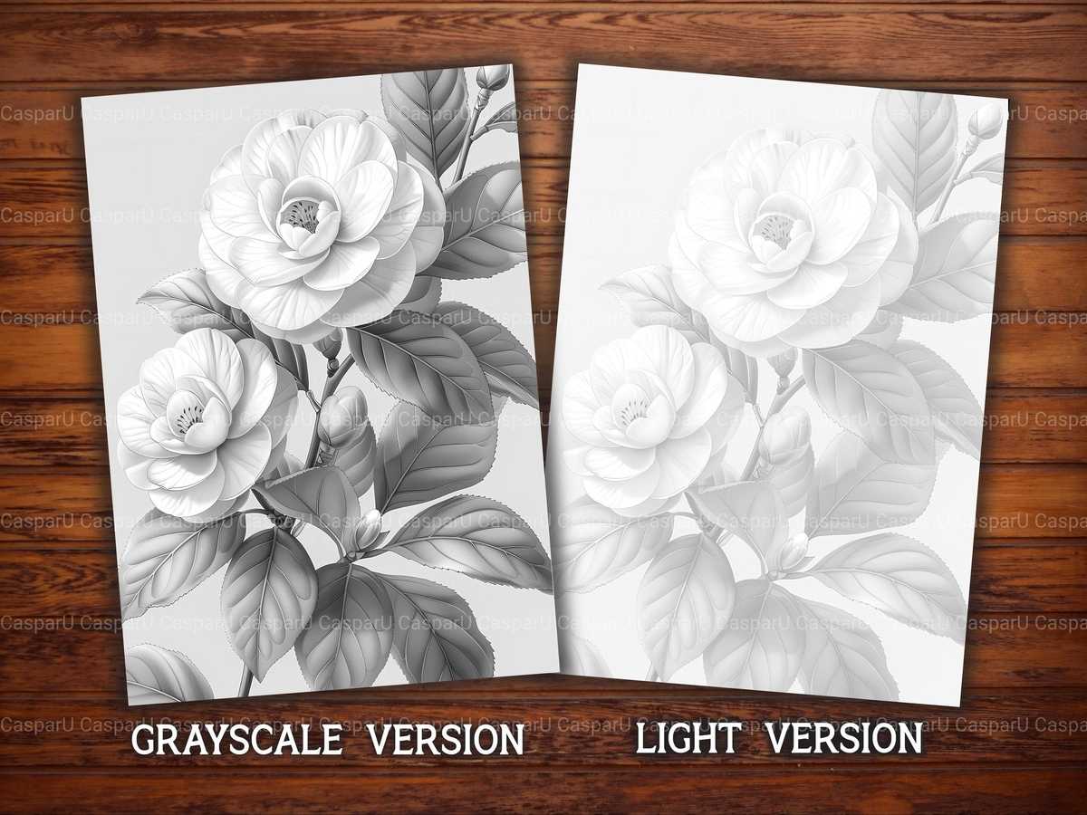 Flower Camellias Coloring Books - CraftNest