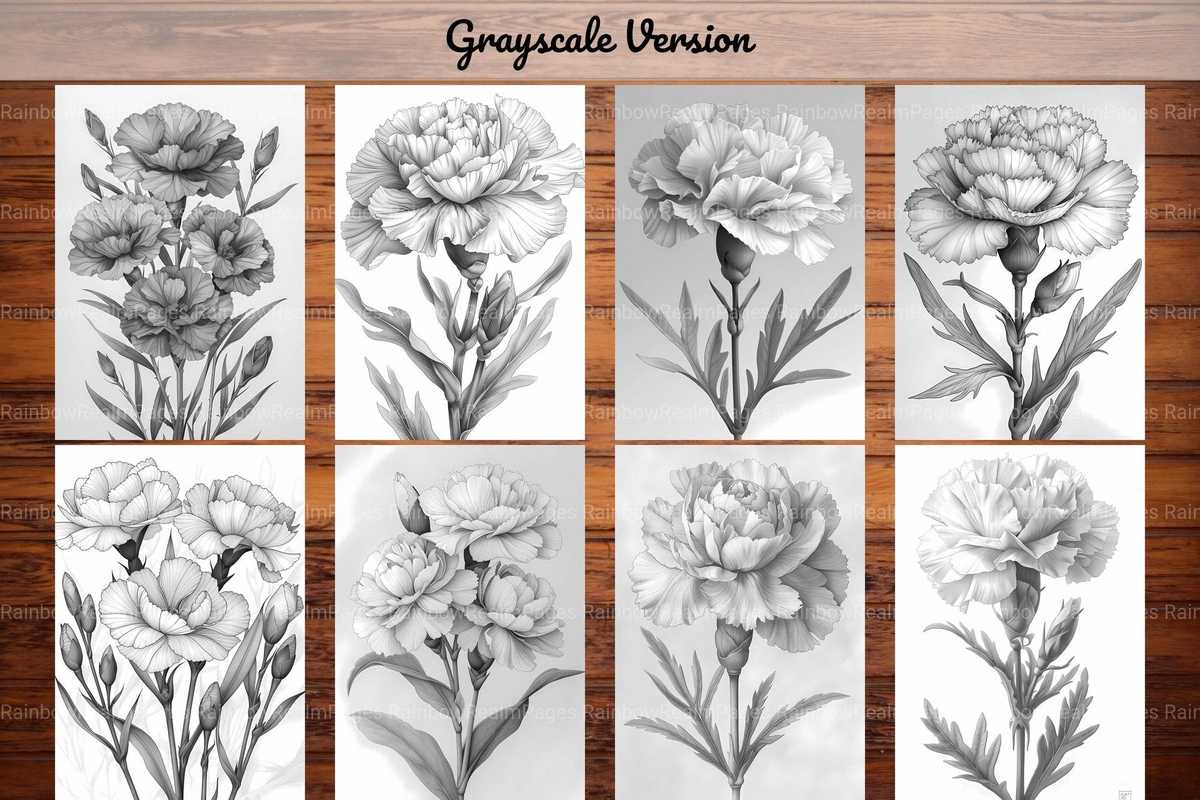 Flower Carnations Coloring Books - CraftNest