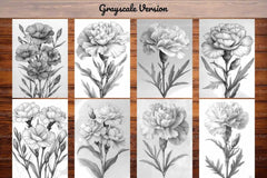 Flower Carnations Coloring Books - CraftNest