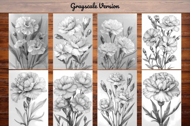 Flower Carnations Coloring Books - CraftNest