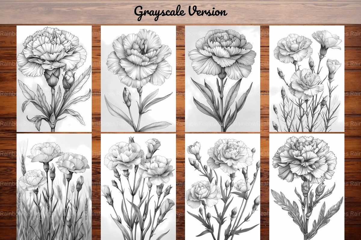 Flower Carnations Coloring Books - CraftNest