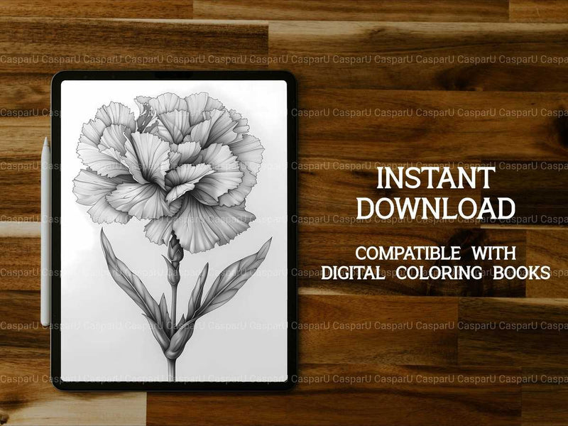 Flower Carnations Coloring Books - CraftNest