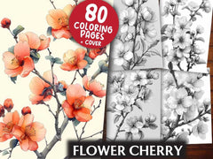 Flower Cherry Coloring Books - CraftNest