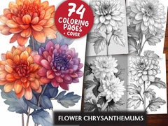 Flower Chrysanthemums Coloring Books - CraftNest