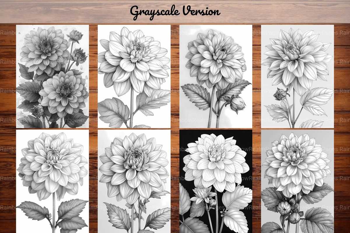 Flower Dahlias Coloring Books - CraftNest