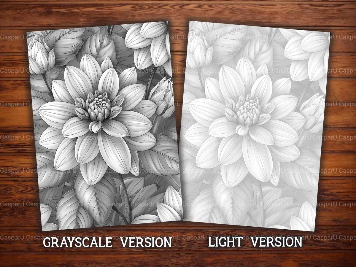 Flower Dahlias Coloring Books - CraftNest