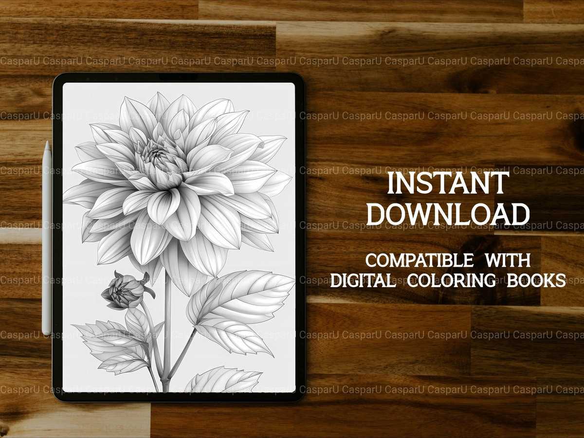 Flower Dahlias Coloring Books - CraftNest