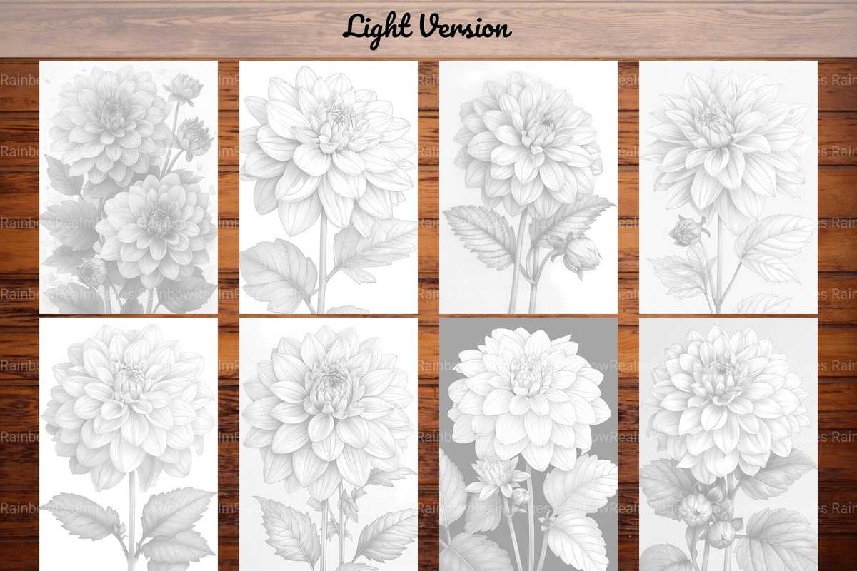 Flower Dahlias Coloring Books - CraftNest