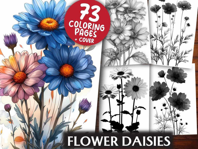 Flower Daisies Coloring Books - CraftNest