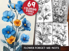 Flower Forget-Me-Nots Coloring Books - CraftNest