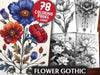 Flower Gothic Coloring Books