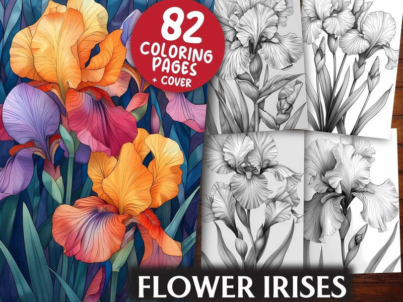 Flower Irises Coloring Books - CraftNest