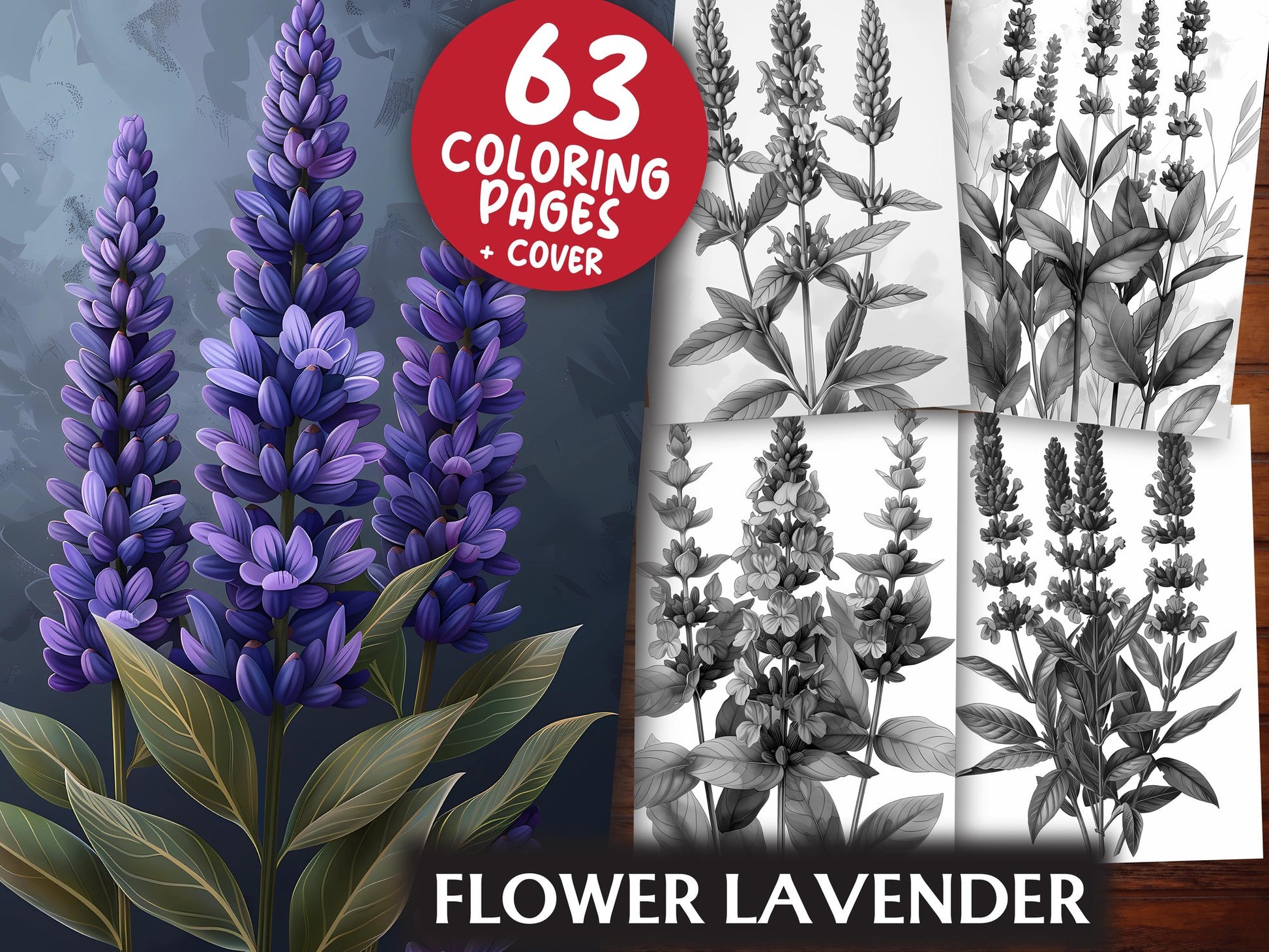 Flower Lavender Coloring Books - CraftNest