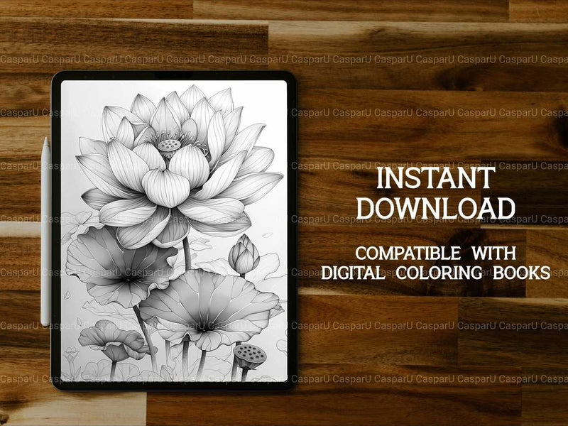 Flower Lotus Coloring Books - CraftNest