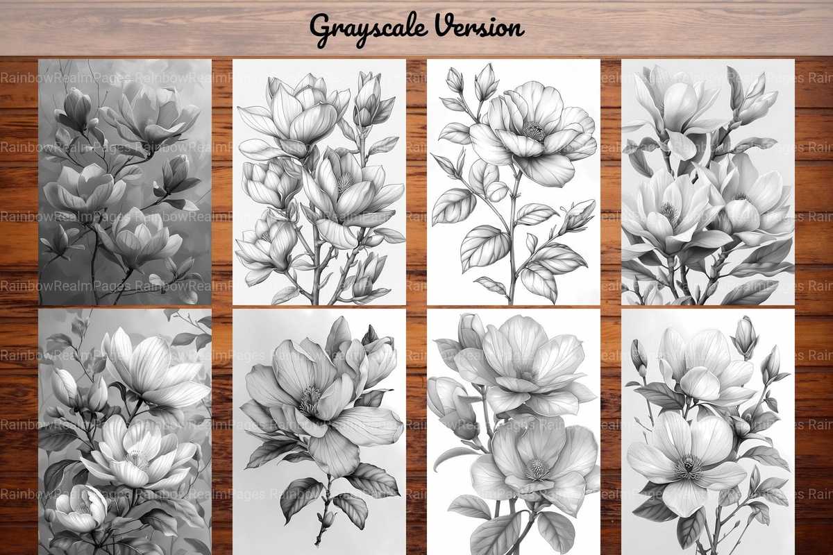 Flower Magnolias Coloring Books - CraftNest