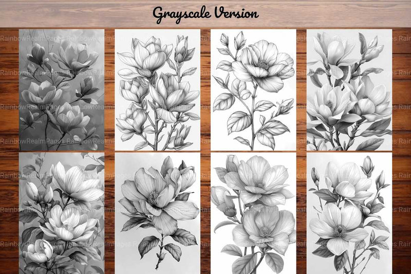 Flower Magnolias Coloring Books - CraftNest