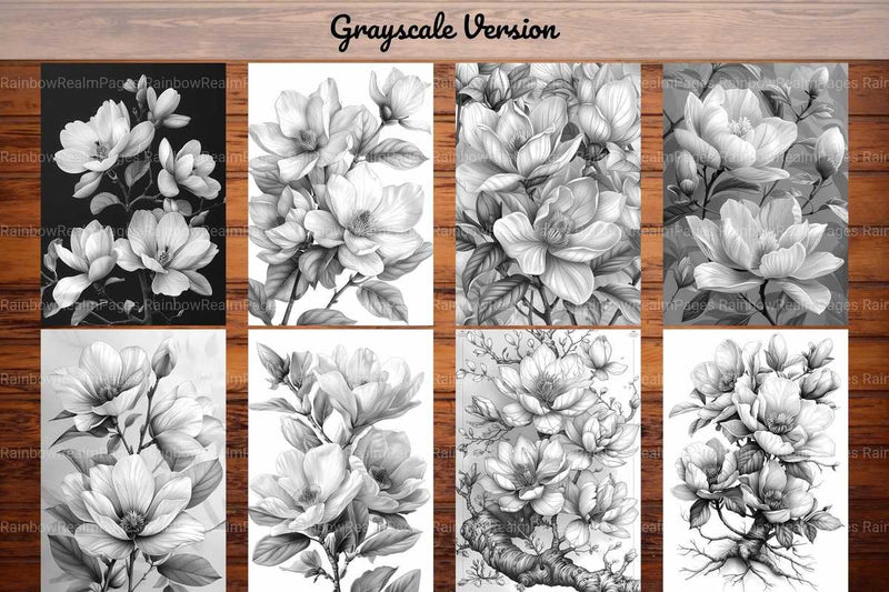 Flower Magnolias Coloring Books - CraftNest