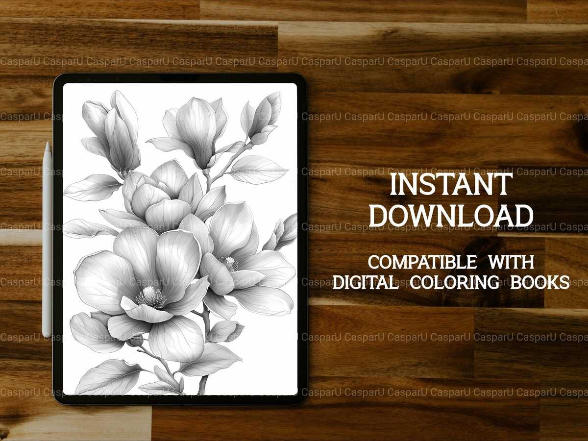 Flower Magnolias Coloring Books - CraftNest