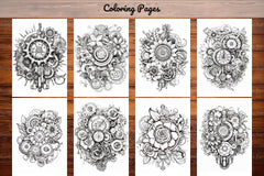 Steampunk Flower Mandala Coloring Pages - CraftNest - Digital Crafting and Art