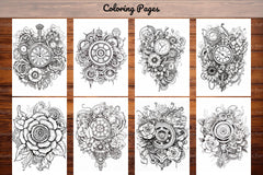 Steampunk Flower Mandala Coloring Pages - CraftNest - Digital Crafting and Art