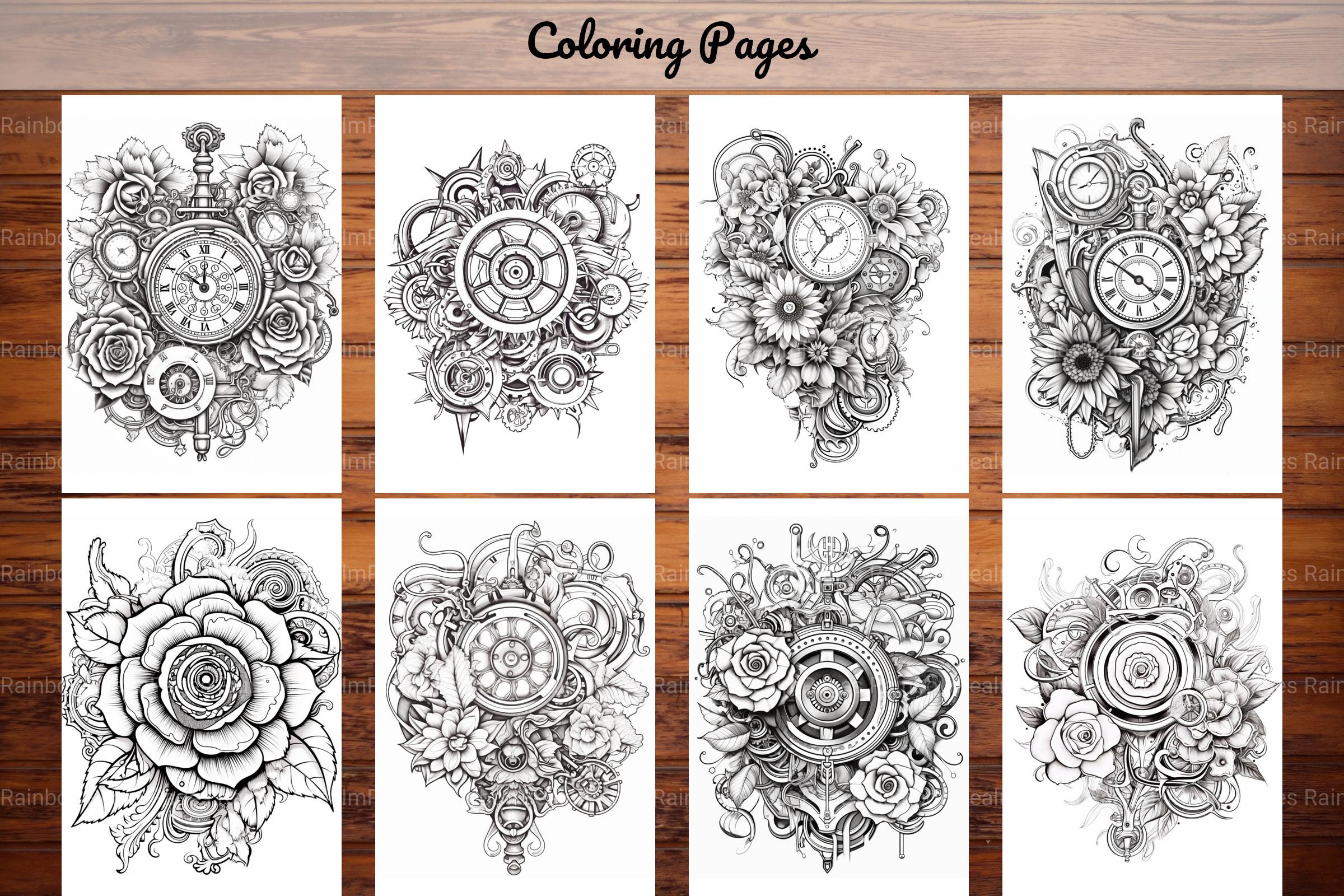 Steampunk Flower Mandala Coloring Pages - CraftNest - Digital Crafting and Art