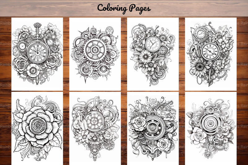 Steampunk Flower Mandala Coloring Pages - CraftNest - Digital Crafting and Art