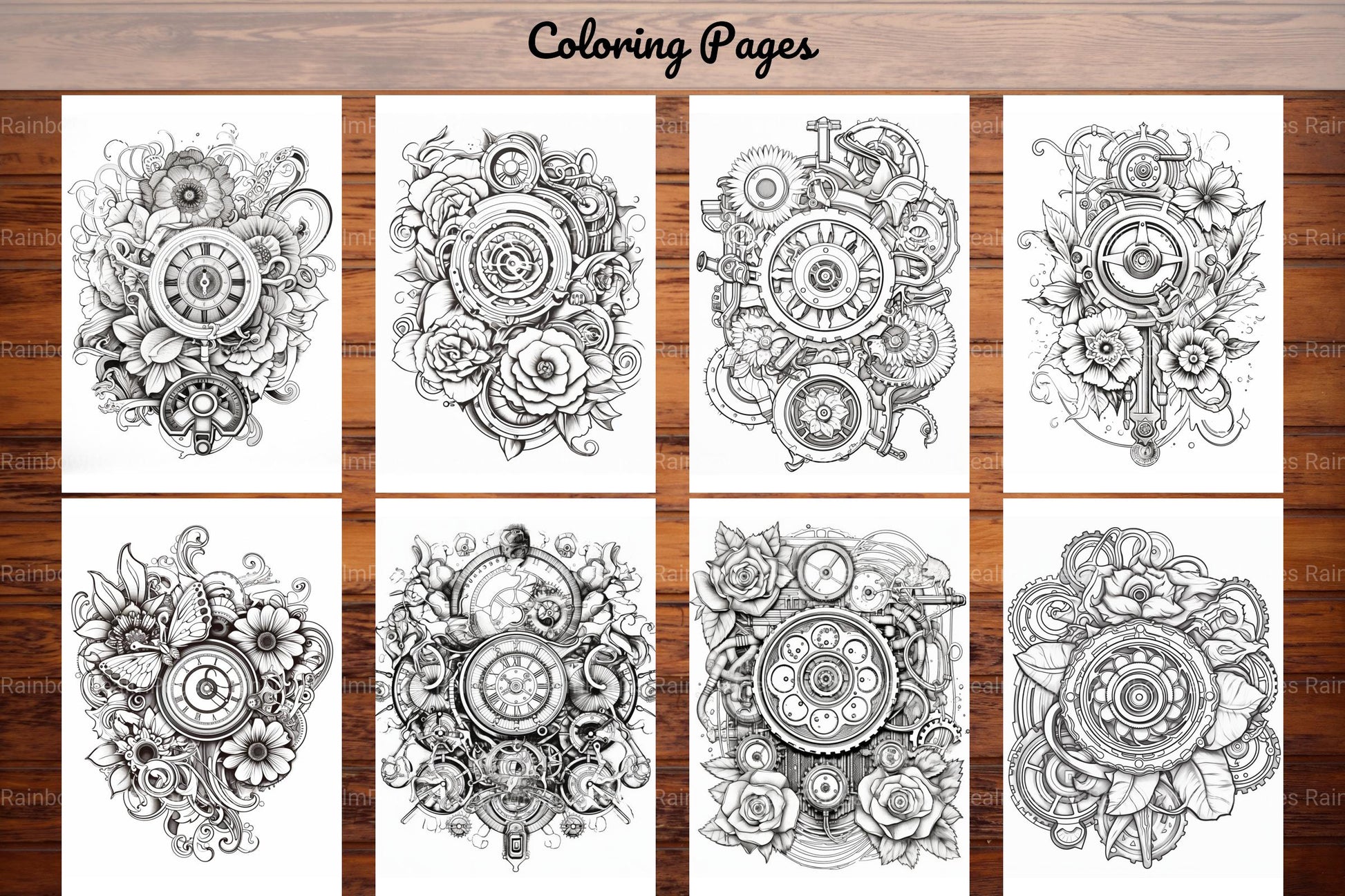 Steampunk Flower Mandala Coloring Pages - CraftNest - Digital Crafting and Art