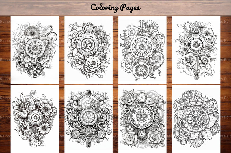 Steampunk Flower Mandala Coloring Pages - CraftNest - Digital Crafting and Art