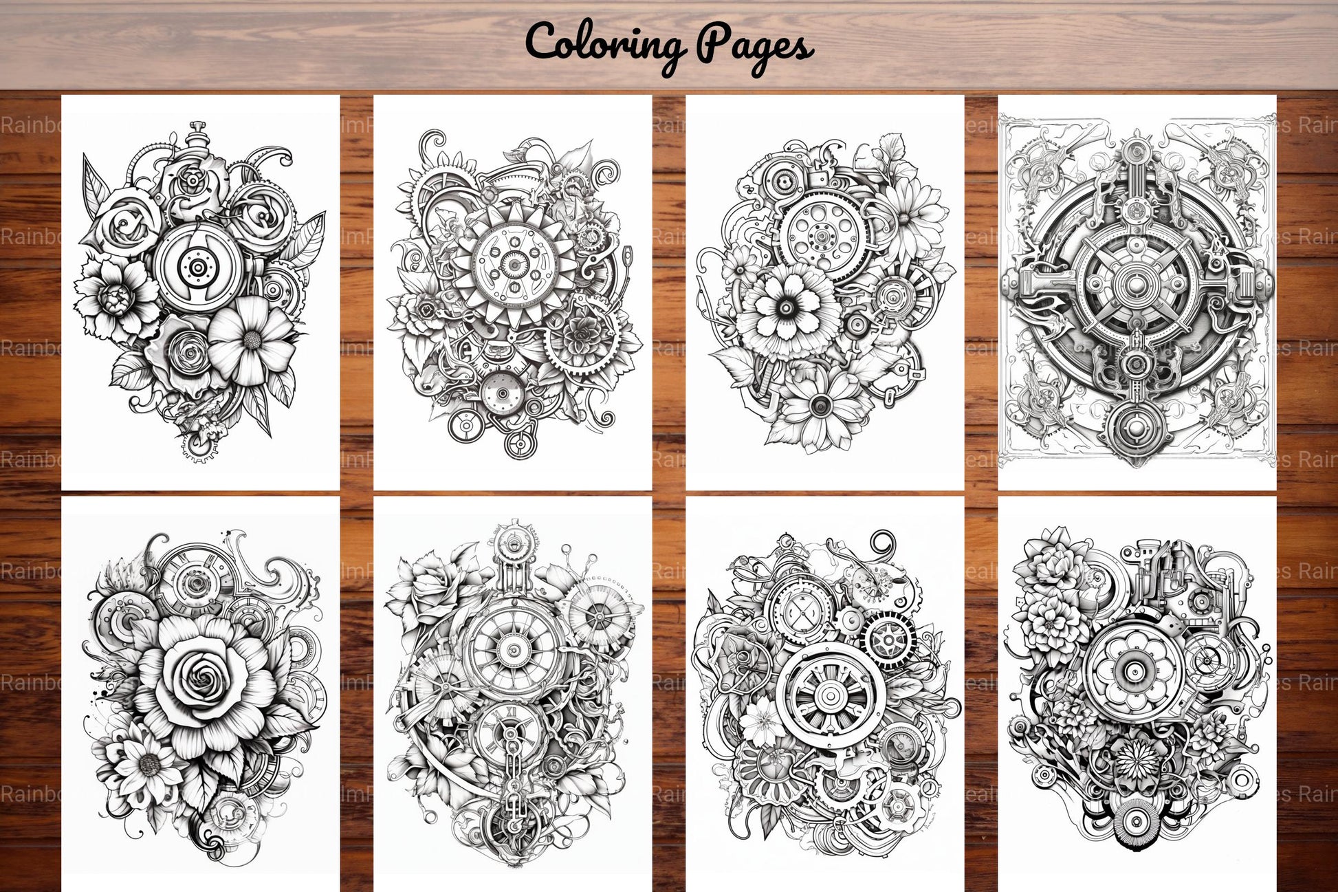 Steampunk Flower Mandala Coloring Pages - CraftNest - Digital Crafting and Art