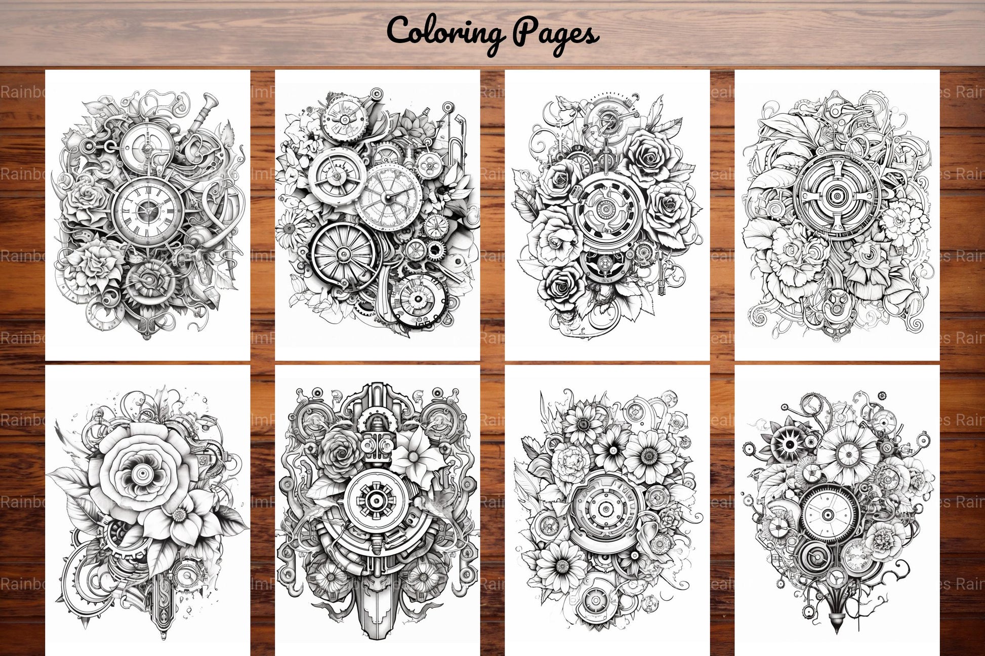 Steampunk Flower Mandala Coloring Pages - CraftNest - Digital Crafting and Art