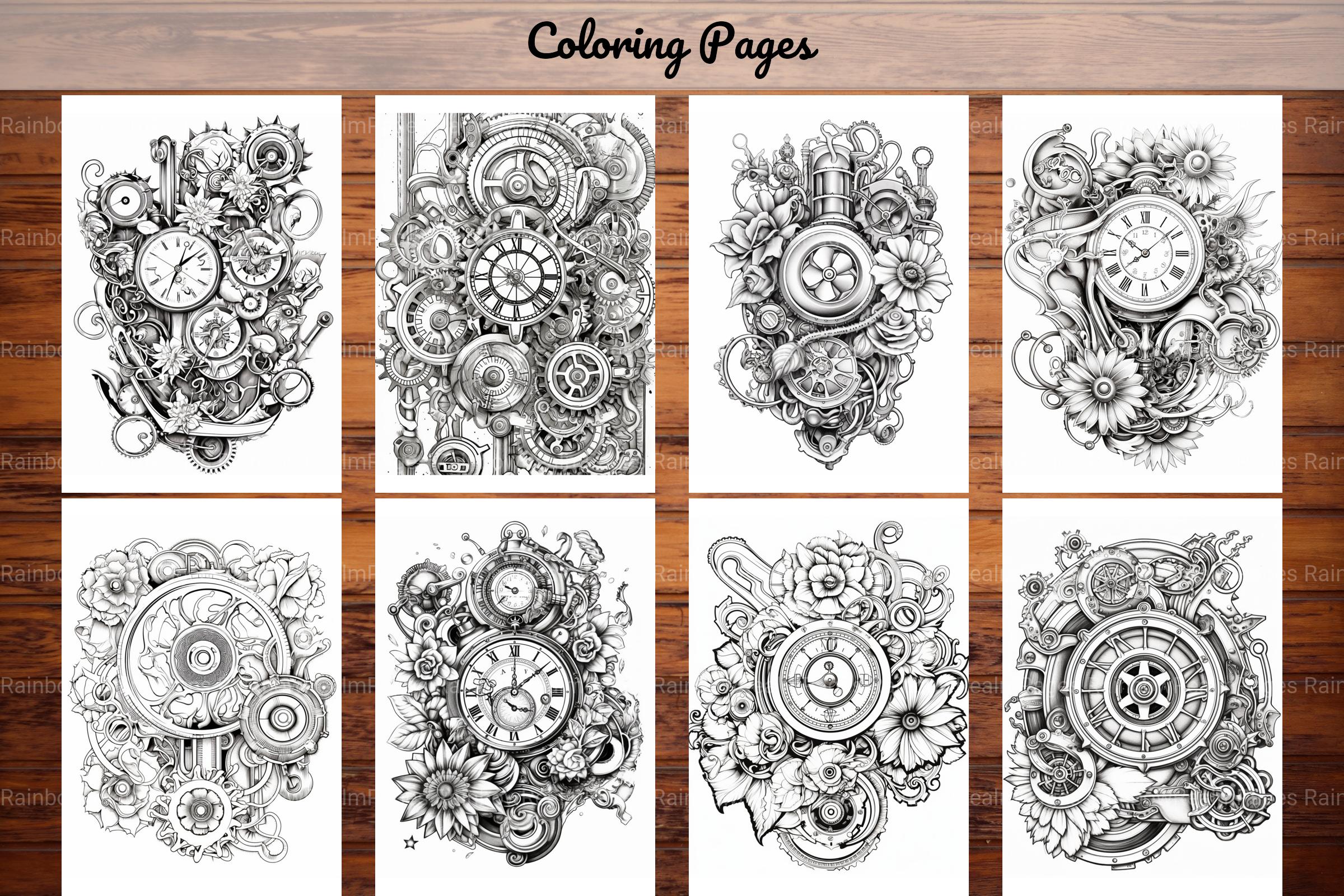 Steampunk Flower Mandala Coloring Pages - CraftNest - Digital Crafting and Art