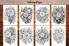 Steampunk Flower Mandala Coloring Pages - CraftNest - Digital Crafting and Art