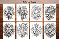 Steampunk Flower Mandala Coloring Pages - CraftNest - Digital Crafting and Art