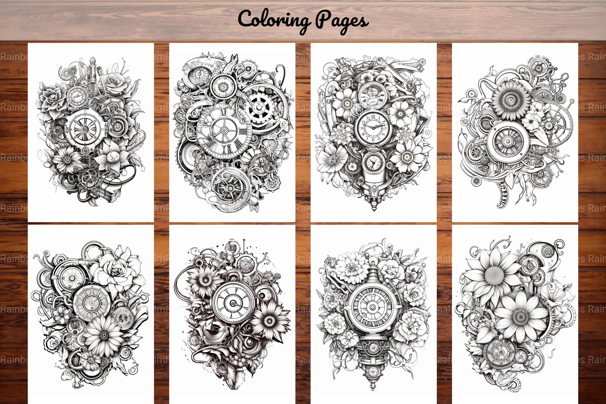 Steampunk Flower Mandala Coloring Pages - CraftNest - Digital Crafting and Art