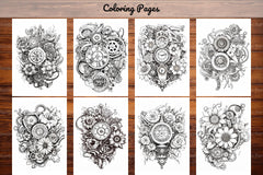 Steampunk Flower Mandala Coloring Pages - CraftNest - Digital Crafting and Art