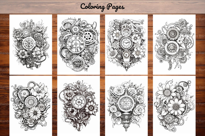Steampunk Flower Mandala Coloring Pages - CraftNest - Digital Crafting and Art