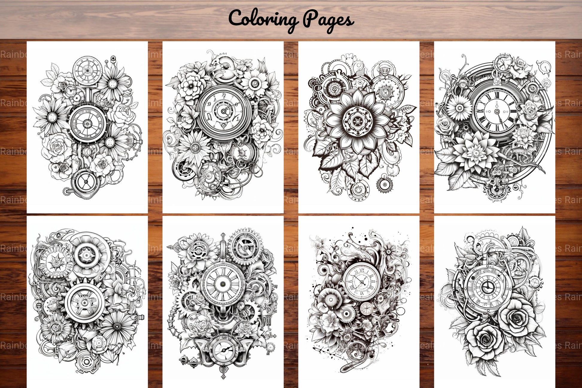 Steampunk Flower Mandala Coloring Pages - CraftNest - Digital Crafting and Art