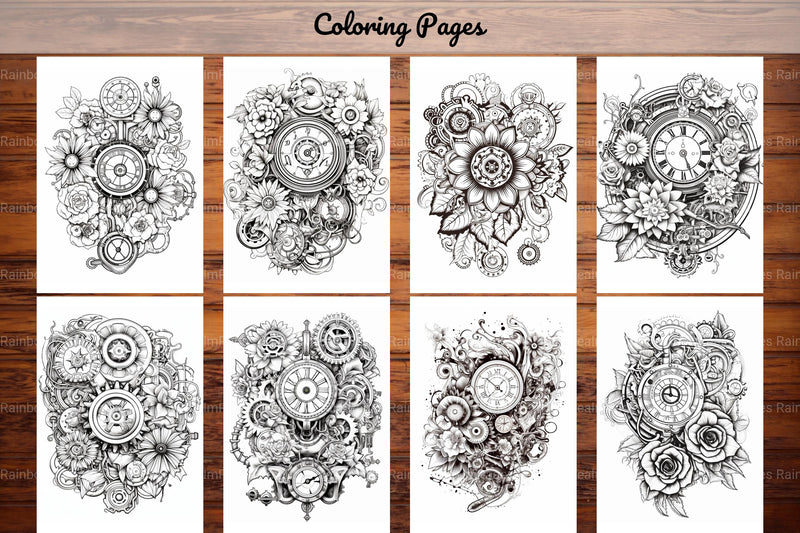 Steampunk Flower Mandala Coloring Pages - CraftNest - Digital Crafting and Art