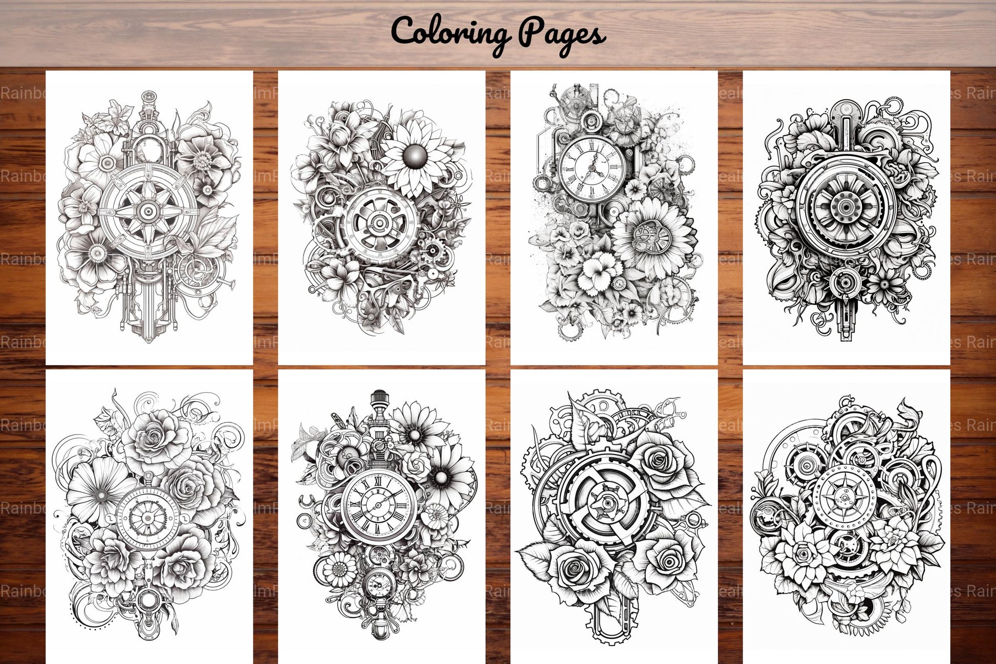 Steampunk Flower Mandala Coloring Pages - CraftNest - Digital Crafting and Art